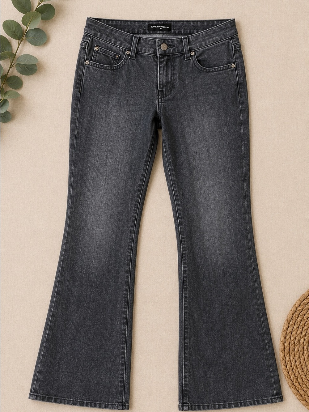 Everybody Black Bootcut Jeans Women’s Size 12 Classic Mid Rise Denim